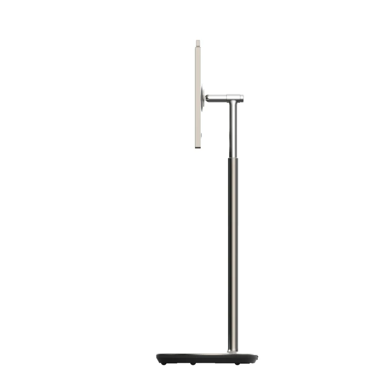 Vista de perfil inverso de pantalla portátil Wandr de 32" con soporte metálico